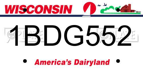 1BDG552 Wisconsin License Plate