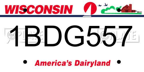 1BDG557 Wisconsin License Plate