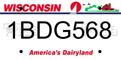 1BDG568 Wisconsin License Plate