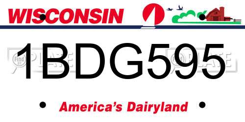 1BDG595 Wisconsin License Plate