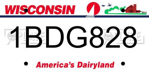 1BDG828 Wisconsin License Plate