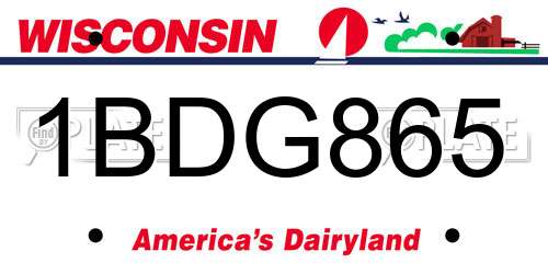 1BDG865 Wisconsin License Plate