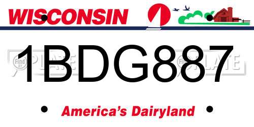 1BDG887 Wisconsin License Plate