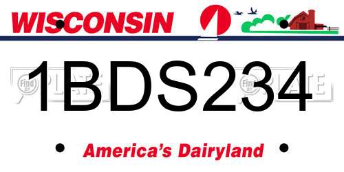 1BDS234 Wisconsin License Plate