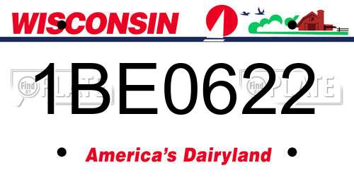 1BE0622 Wisconsin License Plate