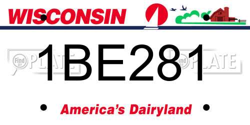 1BE281 Wisconsin License Plate
