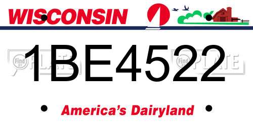 1BE4522 Wisconsin License Plate
