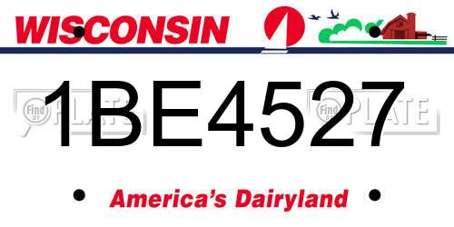 1BE4527 Wisconsin License Plate