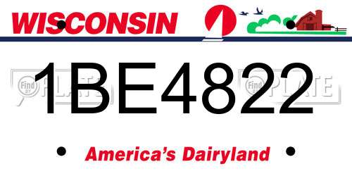 1BE4822 Wisconsin License Plate