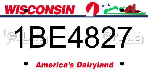 1BE4827 Wisconsin License Plate
