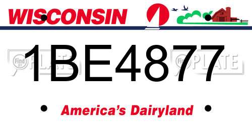1BE4877 Wisconsin License Plate