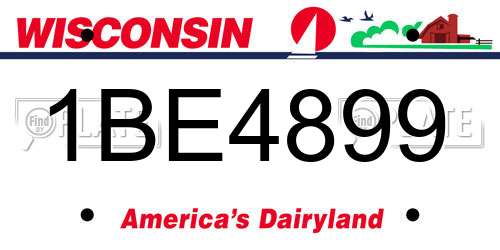 1BE4899 Wisconsin License Plate