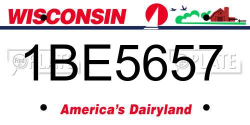 1BE5657 Wisconsin License Plate
