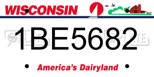 1BE5682 Wisconsin License Plate