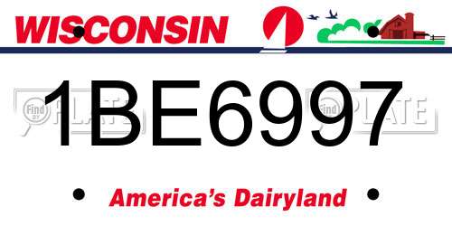 1BE6997 Wisconsin License Plate
