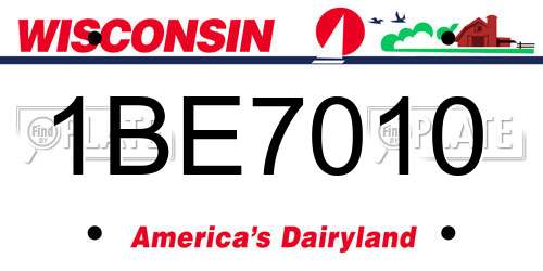 1BE7010 Wisconsin License Plate