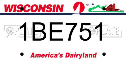 1BE751 Wisconsin License Plate