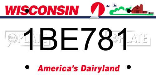 1BE781 Wisconsin License Plate