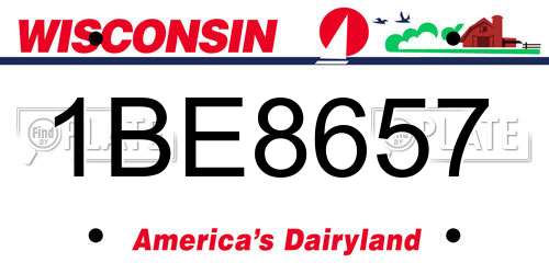 1BE8657 Wisconsin License Plate