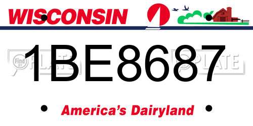 1BE8687 Wisconsin License Plate