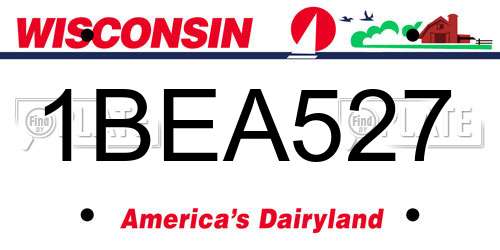 1BEA527 Wisconsin License Plate