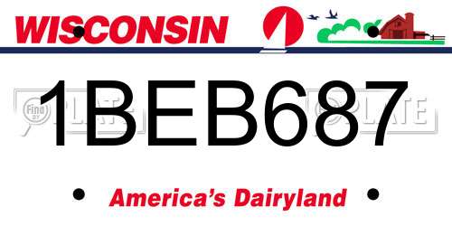1BEB687 Wisconsin License Plate