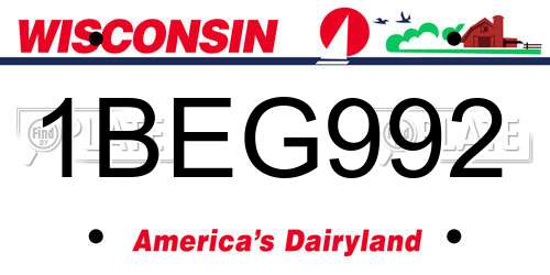 1BEG992 Wisconsin License Plate