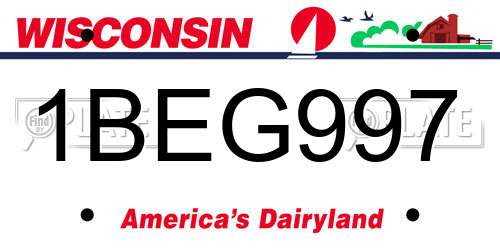 1BEG997 Wisconsin License Plate