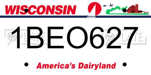 1BEO627 Wisconsin License Plate