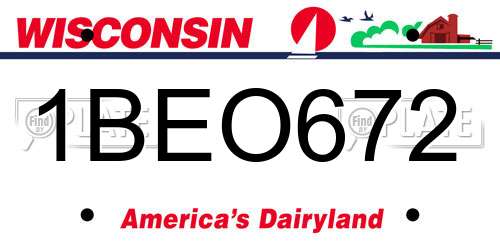 1BEO672 Wisconsin License Plate