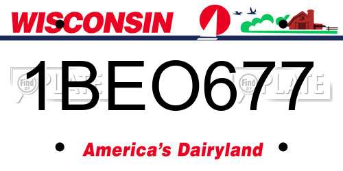 1BEO677 Wisconsin License Plate