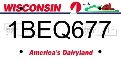 1BEQ677 Wisconsin License Plate