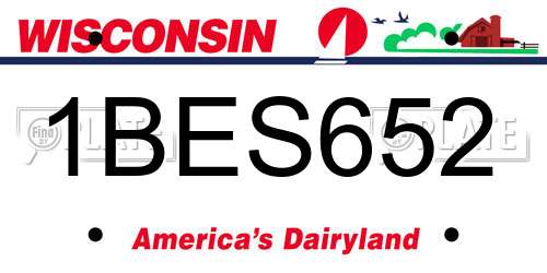 1BES652 Wisconsin License Plate