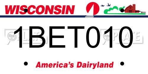 1BET010 Wisconsin License Plate