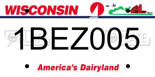 1BEZ005 Wisconsin License Plate