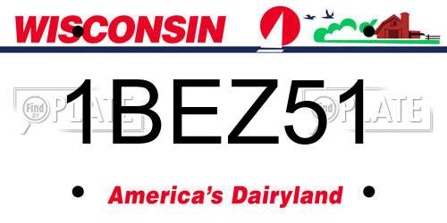 1BEZ51 Wisconsin License Plate