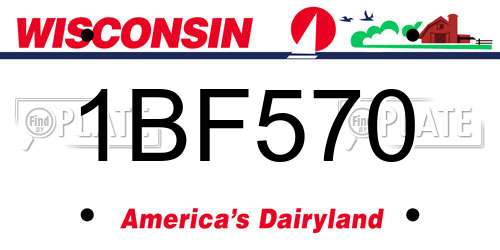 1BF570 Wisconsin License Plate