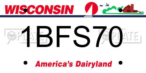 1BFS70 Wisconsin License Plate