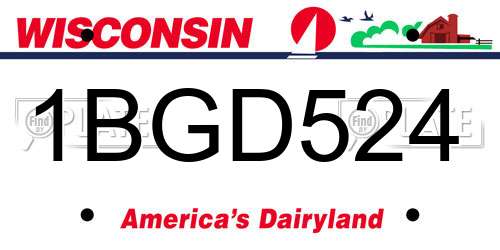 1BGD524 Wisconsin License Plate
