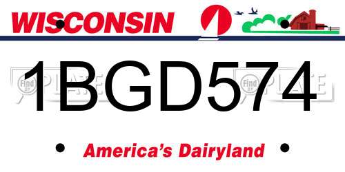 1BGD574 Wisconsin License Plate