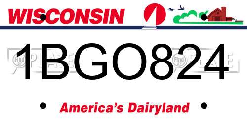 1BGO824 Wisconsin License Plate