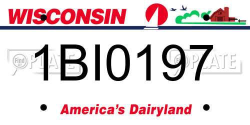 1BI0197 Wisconsin License Plate