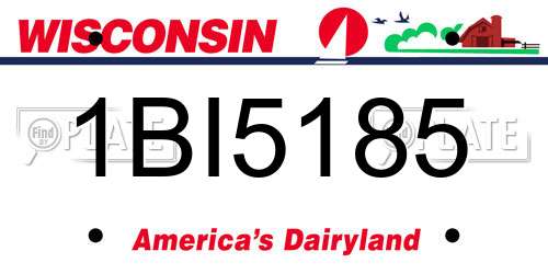 1BI5185 Wisconsin License Plate