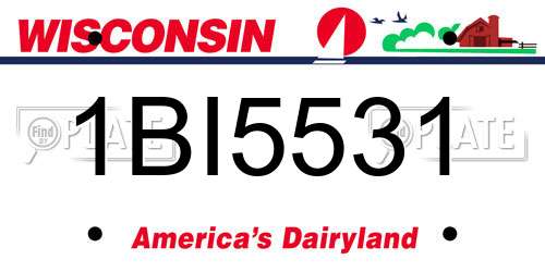 1BI5531 Wisconsin License Plate