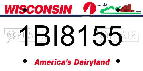 1BI8155 Wisconsin License Plate