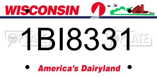 1BI8331 Wisconsin License Plate