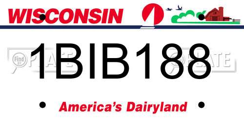 1BIB188 Wisconsin License Plate