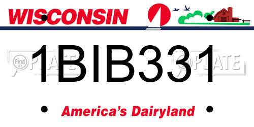 1BIB331 Wisconsin License Plate