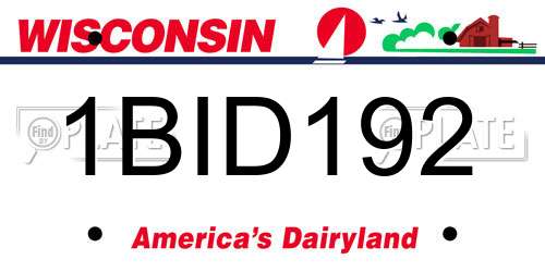 1BID192 Wisconsin License Plate