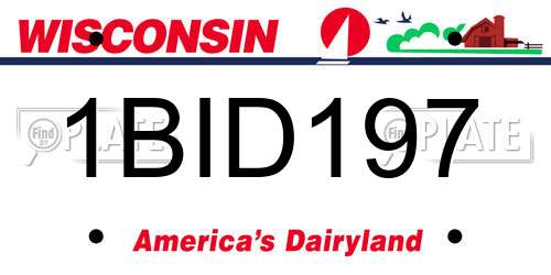 1BID197 Wisconsin License Plate